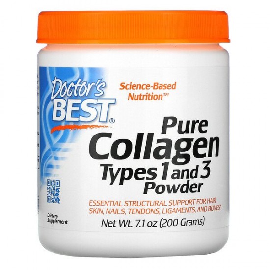 Doctor's Best, чистий колаген типів 1 і 3 в порошку, 200 г (7,1 унції)
